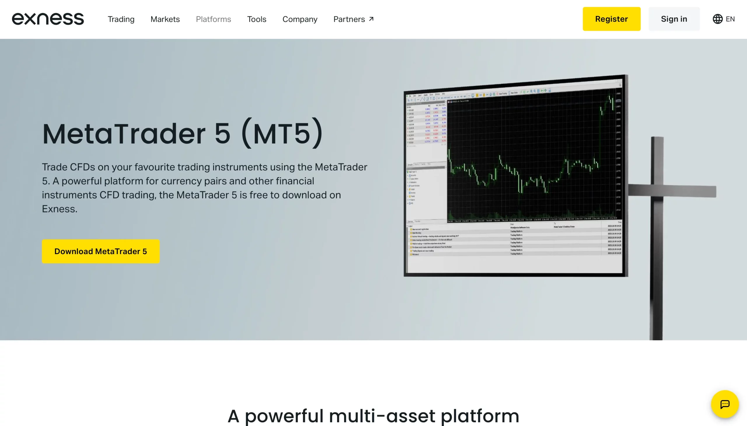 Exness MetaTrader 5 Trading Platform